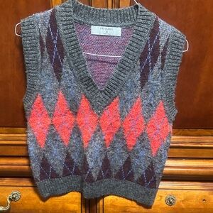 Women’s Argyle Sweater Vest - Gray,  and Red - NEW never worn.